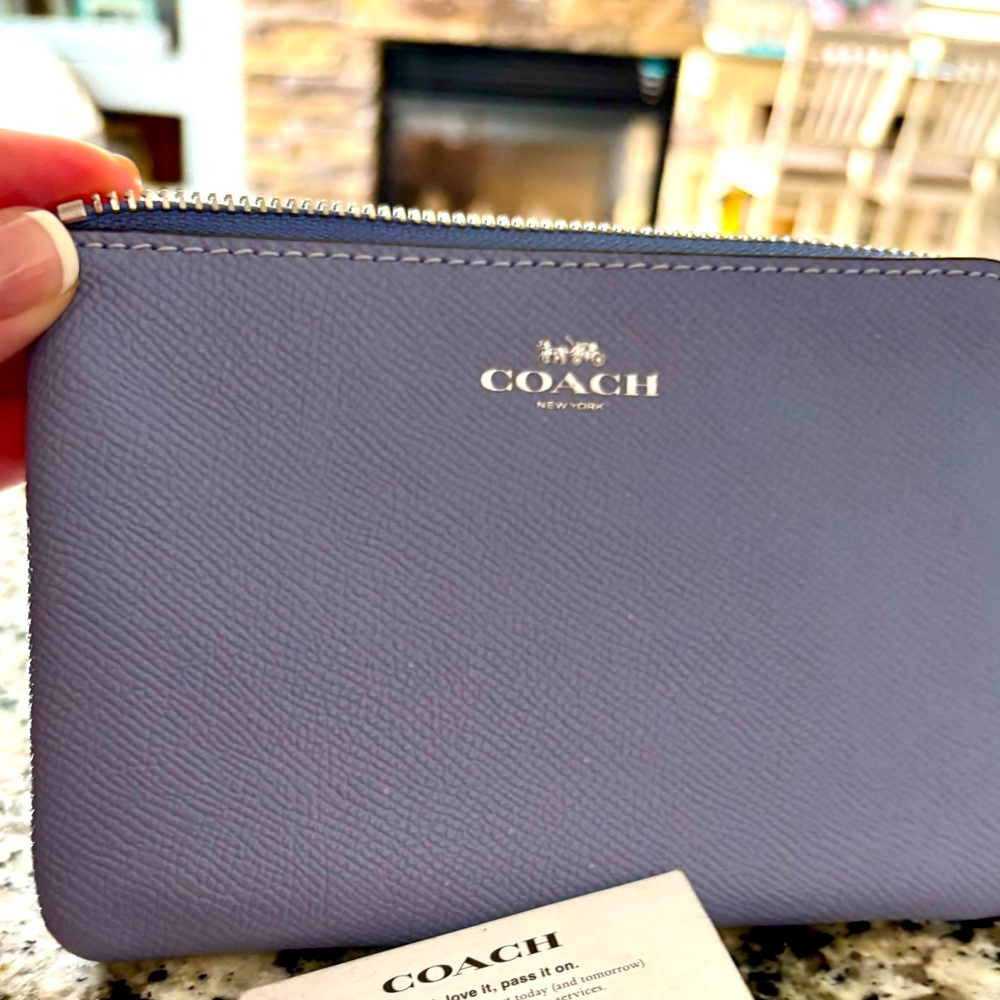 Coach Marble Blue Wristlet
